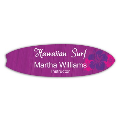 Name Badge W/Personalization (5.5"X1.625") Surfboard Shape