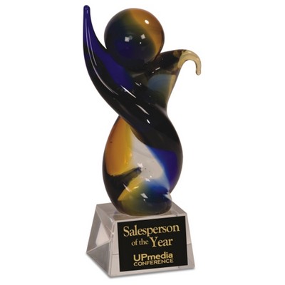 7¾" Twisted Body Art Glass Award