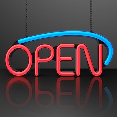 Neon LED Open Sign with A/C Adapter - BLANK