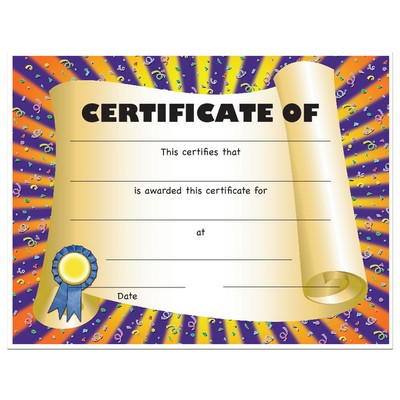 Stock Award Certificates - Scroll Design