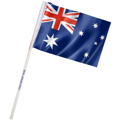 4" x 6" Australia Imprinted Staff Polyester Stick Flags