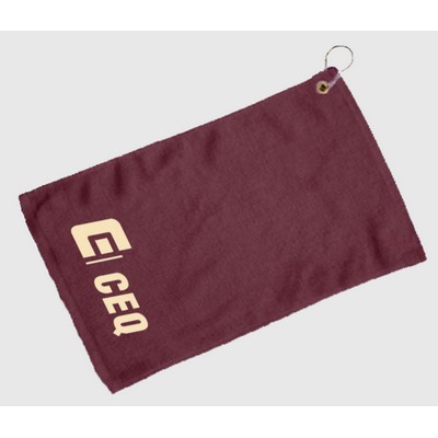 Fingertip Towel Hemmed and Grommetted 11x18 - Maroon (Imprinted)