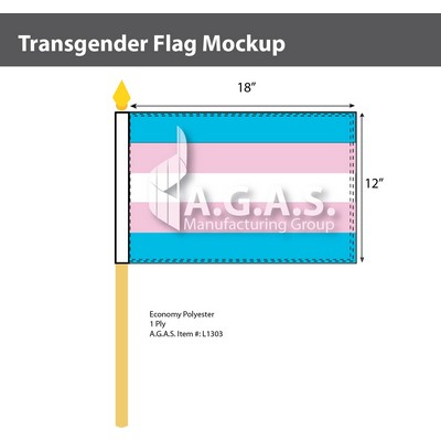 Transgender Stick Flag 12"X18"