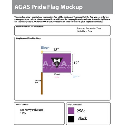 Lesbian Stick Flag 12"X18"