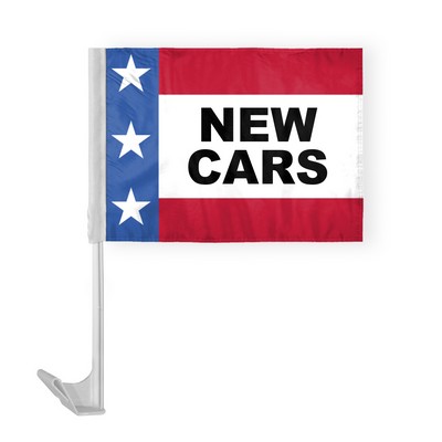 Patriotic New Cars Car Flags 12x16 inch