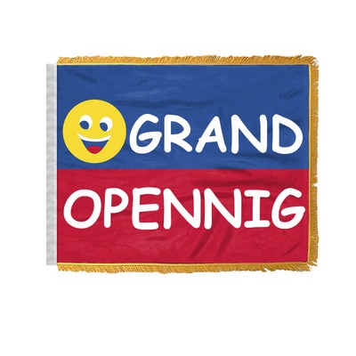 Grand Opening Smiley Antenna Flags 12x18 inch