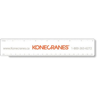 .040 White Matte Styrene Plastic 8" Rulers (1.5" x 8.25") round corners, spot color imprint