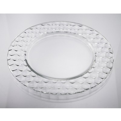 12½" Glass Charger Plate w/Honeycomb Edge