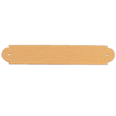 Satin Brass Plate w/Notched & Rounded Corners & 2 Holes (3" x ½")