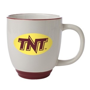 14 Oz. Bistro Heartland Colored Trim Mug (White/Burgundy Red)