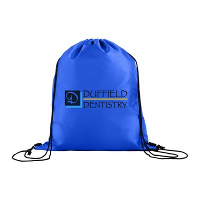 210D Heavy Duty Drawstring Tote Bag - Royal Blue