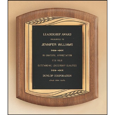 Walnut Plaque with Antique Bronze Frame (11.5" x 14")