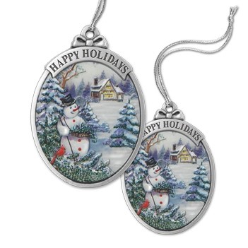 3D Gallery Print Collection Full Size Happy Holidays Snowman Ornament