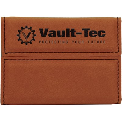 Business Card Holder, Rawhide Faux Leather, 3 3/4" x 2 3/4"