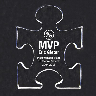 Acrylic Engraved Paperweight - "The MVP - Most Valuable Piece" - 4" Tall