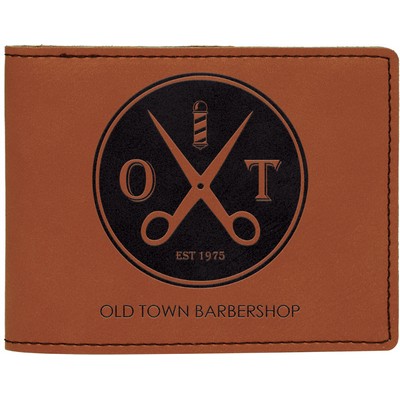 3.5" x 4.5" - Premium Bifold Leatherette Wallets