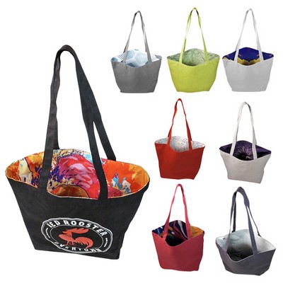 Reversible Cotton Tote w/Full Color Sublimated Liner