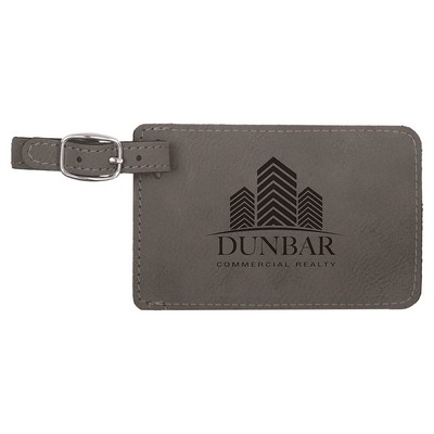 Leatherette Luggage Tag - Grey