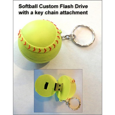 Softball Shaped Flash Drive - 2 GB Memory