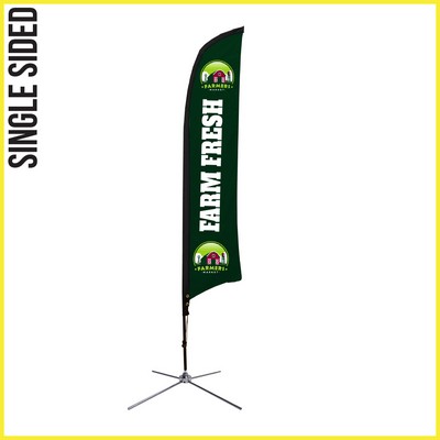 16.5' Shark Flag - Single-Sided W/Chrome X Base (X-Large) - Made in the USA