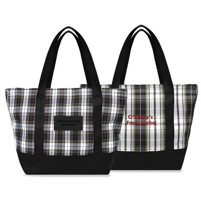 Tartan Large Two-Tone Tote Bag