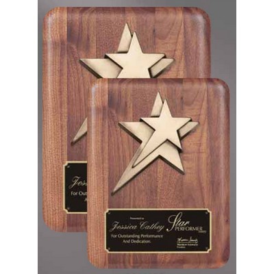 9" x 12" Walnut Plaque w/Star