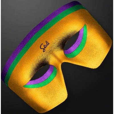 Purple, Green & Gold Masks, Mardi Gras Supplies (NON-Light Up)