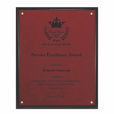 Classic Leatherette on Black Plaque - Rose