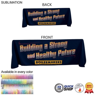 48 Hr Quick Ship - Sublimated Table Cloth for 6' table, Drape style, 4 sided, Closed Back