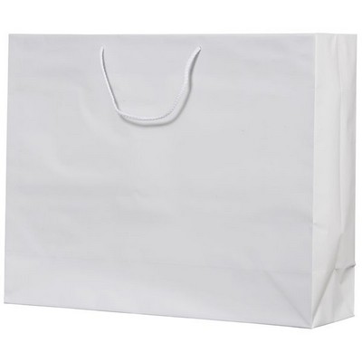 Laminated Matte White Uptowner Eurotote (20"x6"x16")