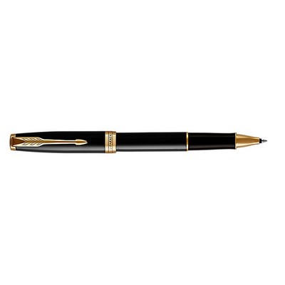 Luxury Line Parker Sonnet Lacquered Black Rollerball / Gold Trim