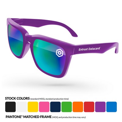 Promotional Mirror Bold Sunglasses W/ Temple Imprint