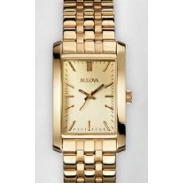 Bulova Ladies Corporate Collection Gold Watch w/ Engravable Buckle