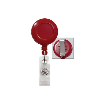 Round Plastic Clip-On Fast Ship Badge Reel (Red)