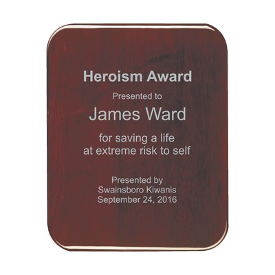 Rosewood High Gloss Color-fill Plaque - Round Corners 8" x 10"