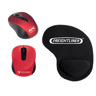 Kidder 2.4GHz Wireless Mouse + Wrist Rest Mouse Pad (Red)