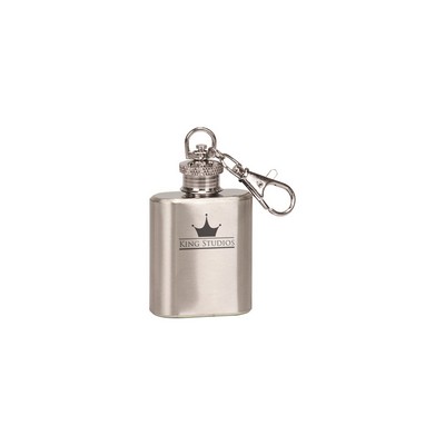 1oz Stainless Steel Flask Keychain