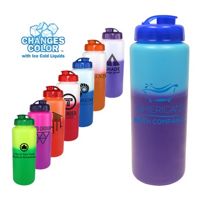 32 Oz. Mood Sports Bottle w/Flip Top Cap