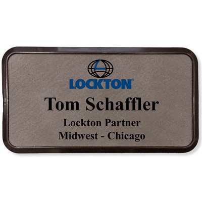 Leather Name Badge with Frame (1.5" x 3")