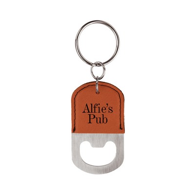 Leatherette Bottle Opener Keychain