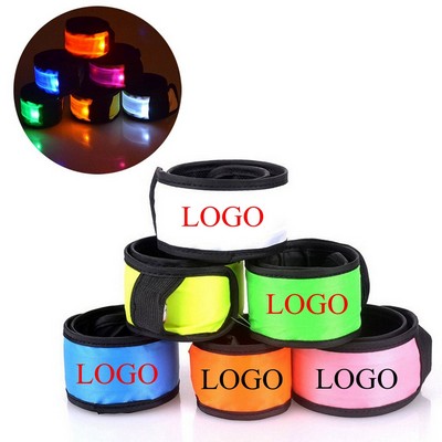 Light Up LED Slap Night Safety Wrist Light Bracelet Armbands