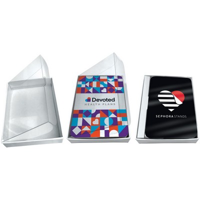 Single Rigid Box for Playing Cards w/ Clear Vinyl Lid ("Bridge" format)