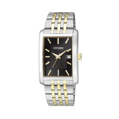 Citizen Men's Quartz Two-Tone Stainless Steel Watch with Black Dial and Date