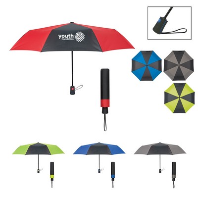 43" Arc Duet Colors Telescopic Folding Umbrella