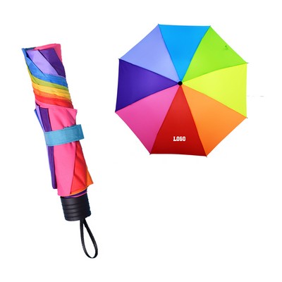 Budget Gay Pride Folding Umbrella