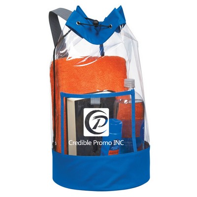 Clear PVC Beach Bag Waterproof Beach Backpack