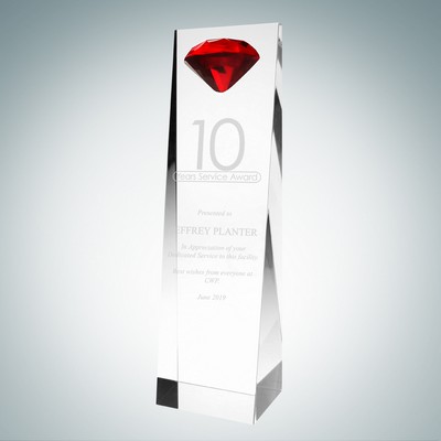 Embedded Red Diamond Crystal Award (S)