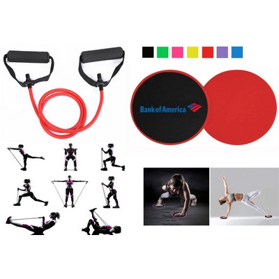 Kidder Exercise Band + Fitness Sliders (Red)