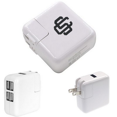 Logan USB Wall Plug Charger 4-port with foldable plug