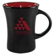 10 Oz. Hilo Collection Black Matte Mug w/ Red